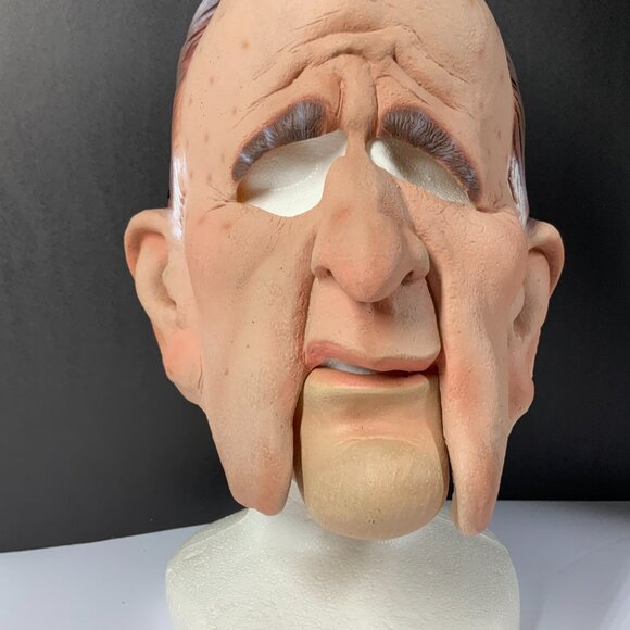 ONLY ONE- 2 Piece George H. W. Bush Halloween President Mask 1991 Masquerade - Picture 3 of 9
